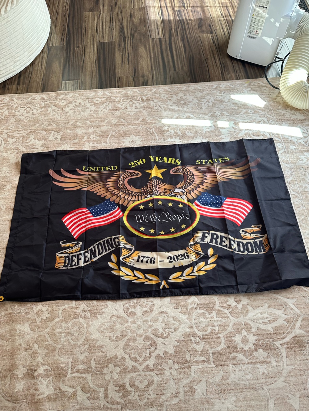 Patriotic Black Eagle Wall Flag - U.S. Freedom Design